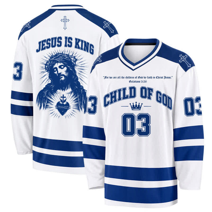 Christianartworkshop Maglia da hockey a maniche lunghe "Figlio di Dio Gesù è Re" - 5XL - image 0