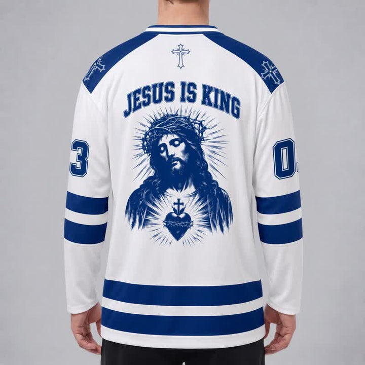 Christianartworkshop Maglia da hockey a maniche lunghe "Figlio di Dio Gesù è Re" - image 4