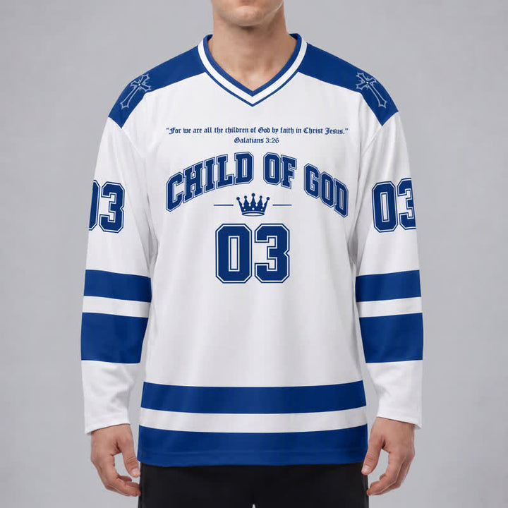 Christianartworkshop Maglia da hockey a maniche lunghe "Figlio di Dio Gesù è Re" - image 3