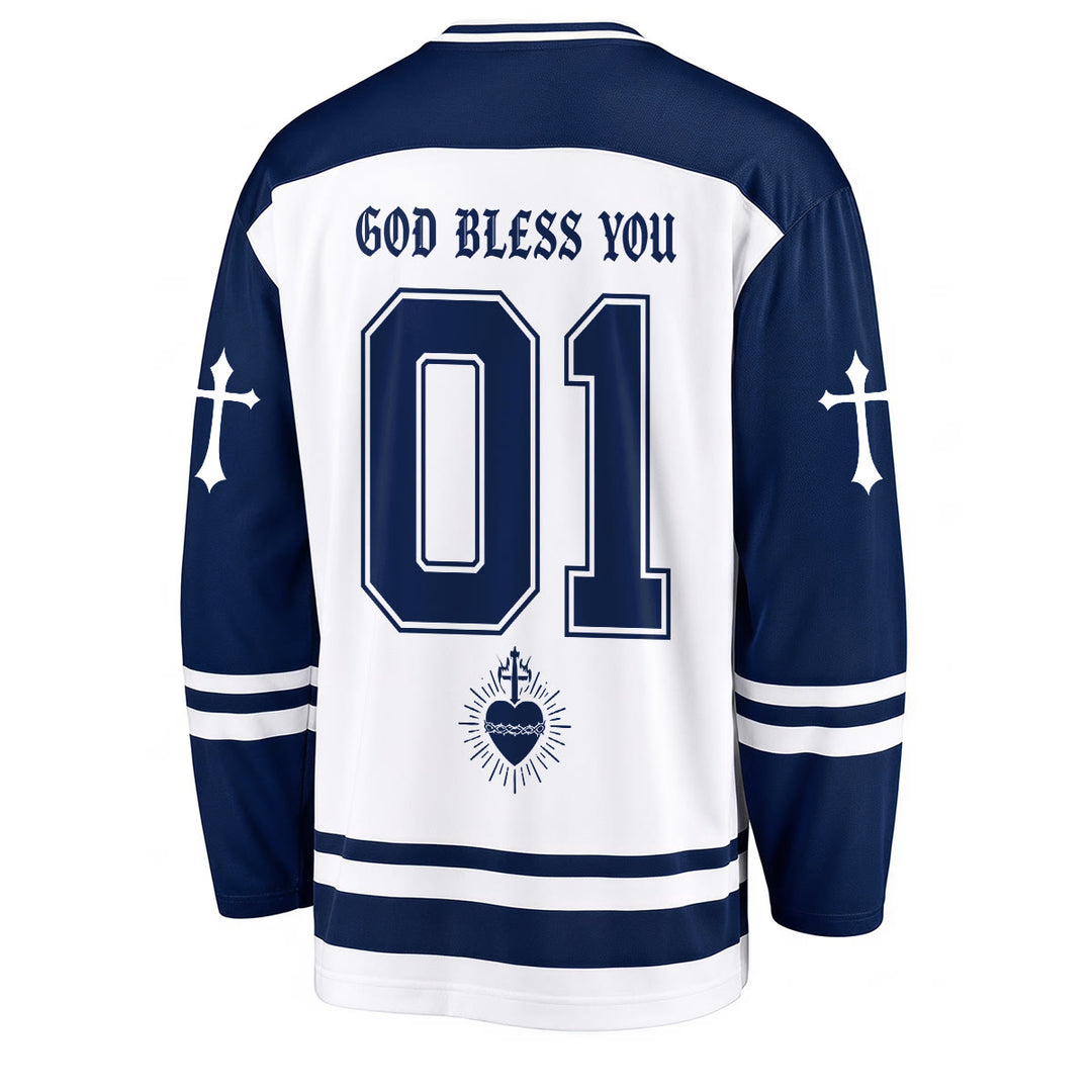 Christianartworkshop Dio ti benedica Credi in Cristo Maglia da hockey - image 2