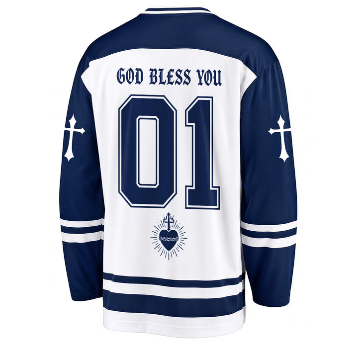 Christianartworkshop Dio ti benedica Credi in Cristo Maglia da hockey - image 2