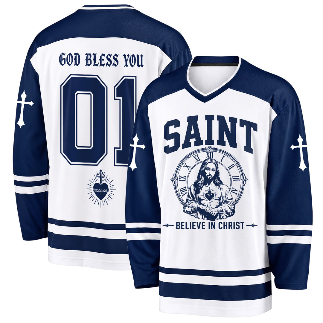 Christianartworkshop Dio ti benedica Credi in Cristo Maglia da hockey - 5XL - image 0