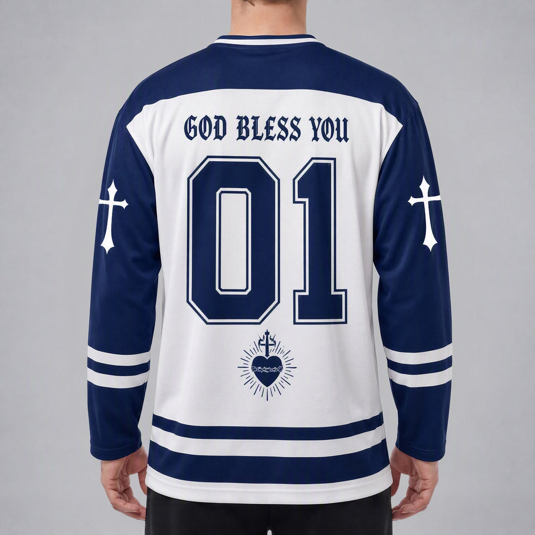 Christianartworkshop Dio ti benedica Credi in Cristo Maglia da hockey - image 6