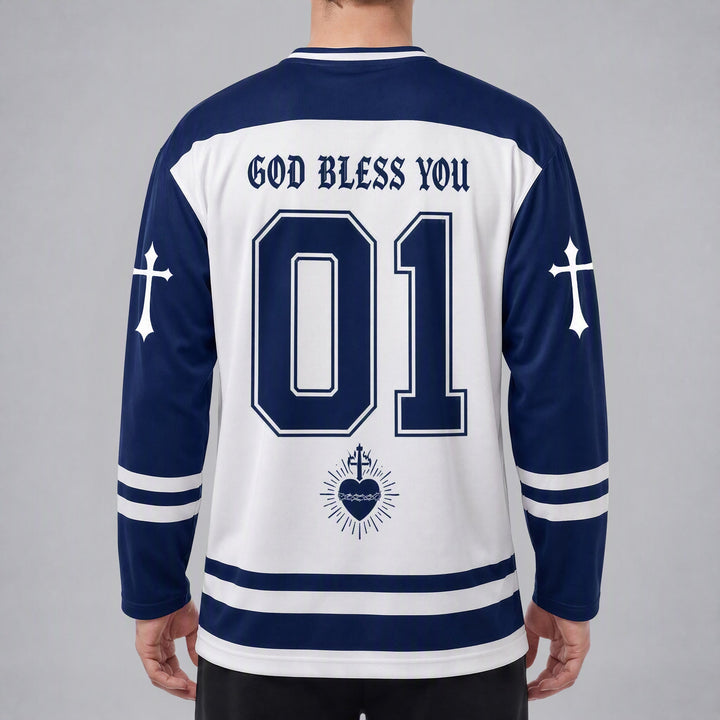 Christianartworkshop Dio ti benedica Credi in Cristo Maglia da hockey - image 6