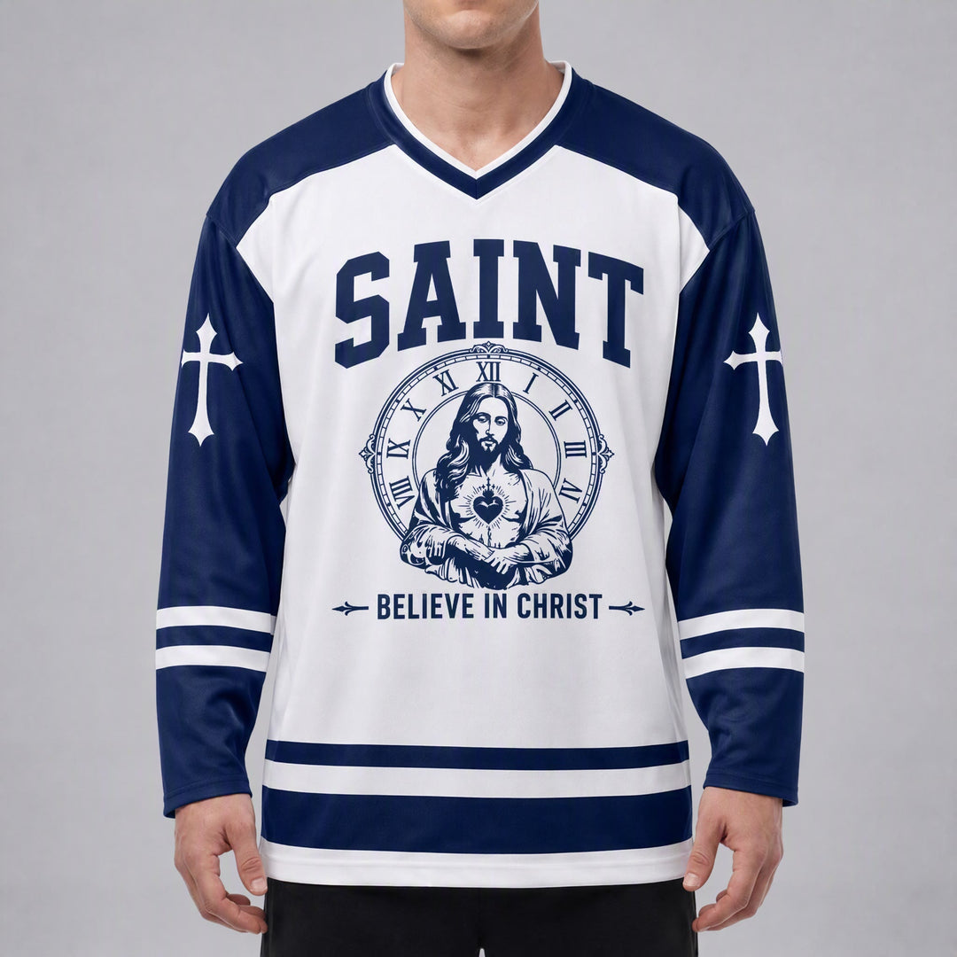 Christianartworkshop Dio ti benedica Credi in Cristo Maglia da hockey - image 3