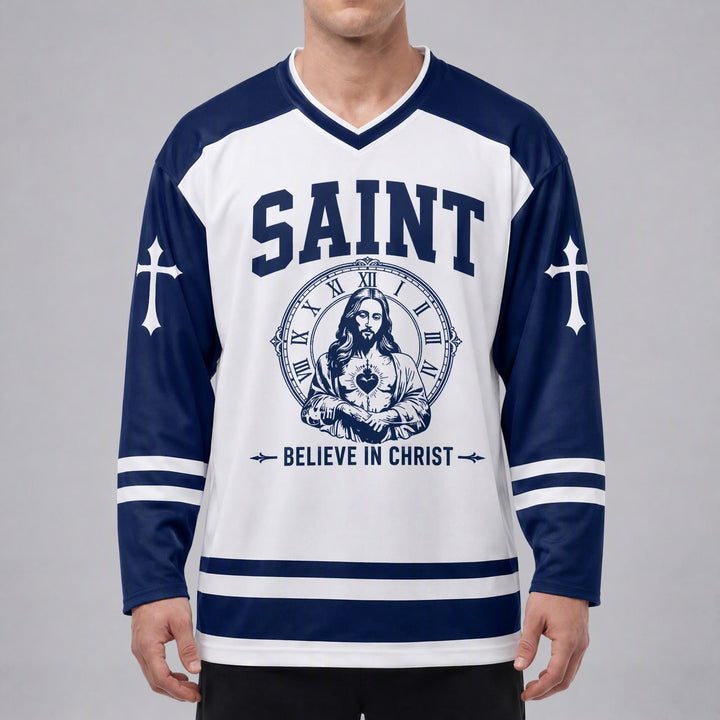 Christianartworkshop Dio ti benedica Credi in Cristo Maglia da hockey - image 3