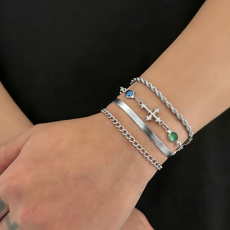 Christianartworkshop Elegante bracciale da polso a croce in lega, versatile e multi-stile: un simbolo di serena devozione. - image 6