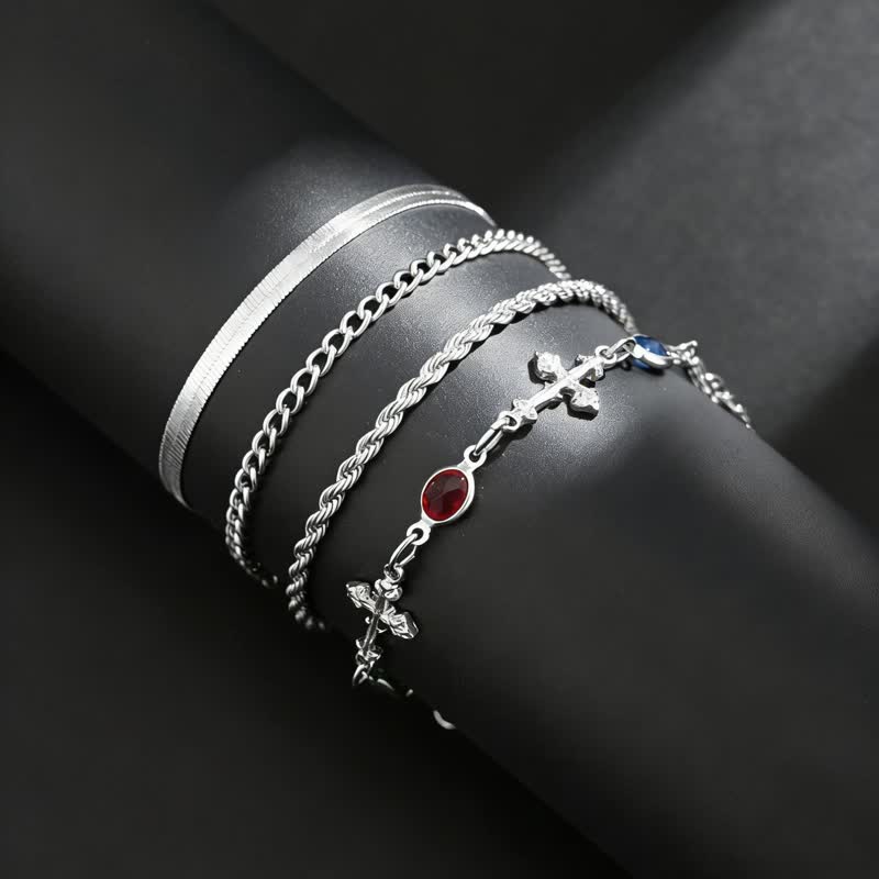 Christianartworkshop Elegante bracciale da polso a croce in lega, versatile e multi-stile: un simbolo di serena devozione. - image 8