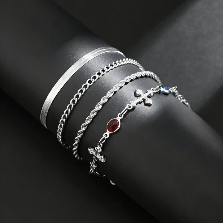 Christianartworkshop Elegante bracciale da polso a croce in lega, versatile e multi-stile: un simbolo di serena devozione. - image 8