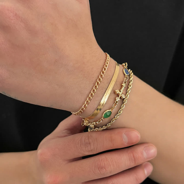 Christianartworkshop Elegante bracciale da polso a croce in lega, versatile e multi-stile: un simbolo di serena devozione. - D'oro - image 0
