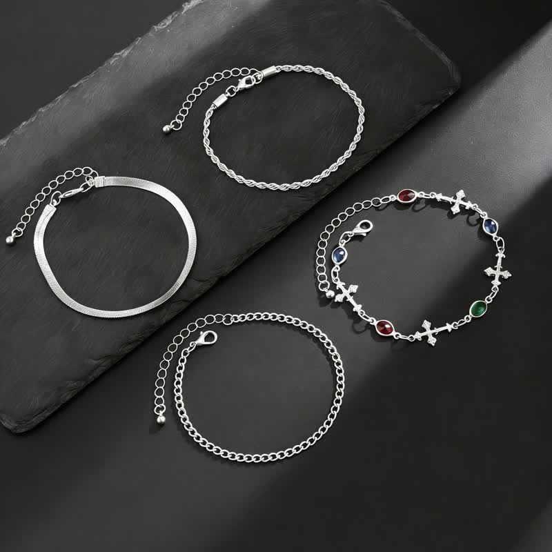 Christianartworkshop Elegante bracciale da polso a croce in lega, versatile e multi-stile: un simbolo di serena devozione. - image 9