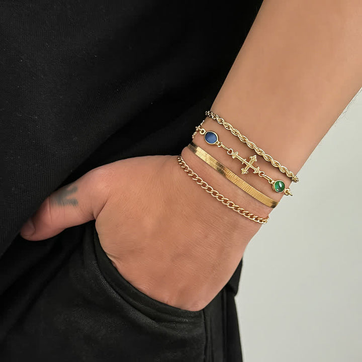 Christianartworkshop Elegante bracciale da polso a croce in lega, versatile e multi-stile: un simbolo di serena devozione. - image 1