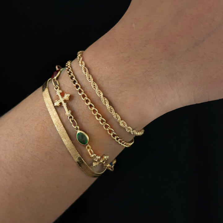 Christianartworkshop Elegante bracciale da polso a croce in lega, versatile e multi-stile: un simbolo di serena devozione. - image 2