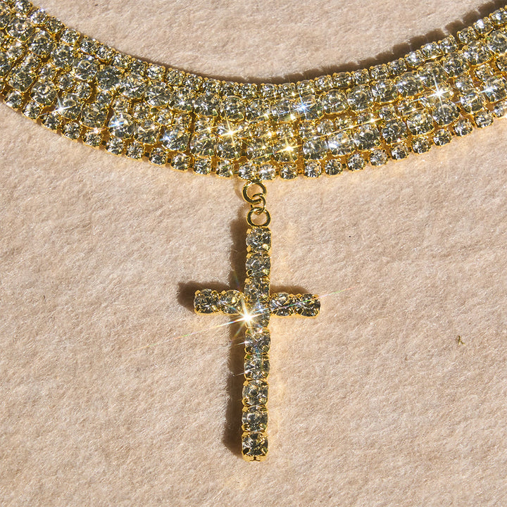 Christianartworkshop Collana girocollo con croce e strass scintillanti: simbolo di infallibile grazia divina - image 6