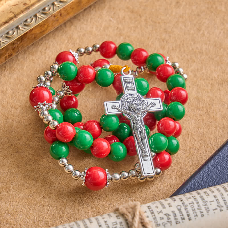Christianartworkshop Rosario con perline e crocifisso della Guardia Celeste: simbolo di guida salda - image 3