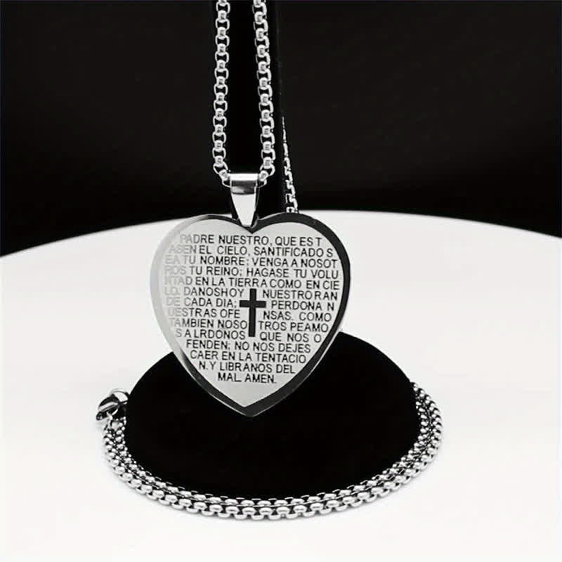 Christianartworkshop Collana con cuore in acciaio inossidabile massiccio: simbolo di incrollabile cura divina. - image 4