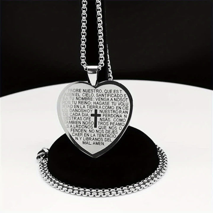 Christianartworkshop Collana con cuore in acciaio inossidabile massiccio: simbolo di incrollabile cura divina. - image 4