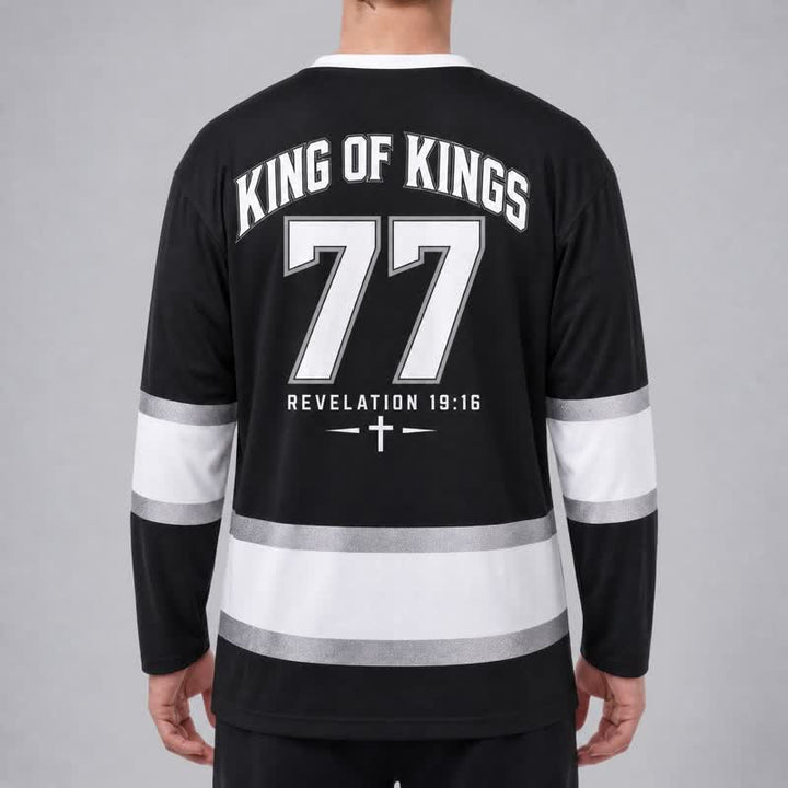 Christianartworkshop Maglia da hockey streetwear nera Jesus Is King - image 4