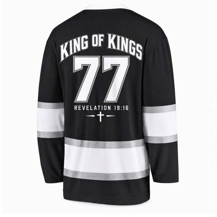 Christianartworkshop Maglia da hockey streetwear nera Jesus Is King - image 2