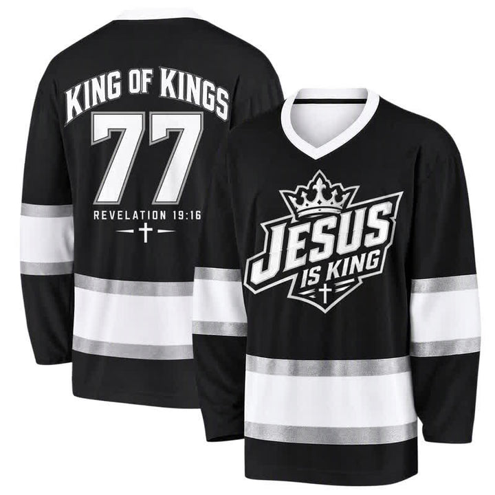 Christianartworkshop Maglia da hockey streetwear nera Jesus Is King - 5XL - image 0