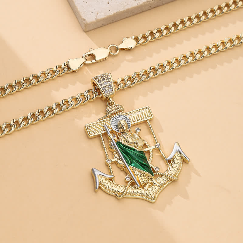 Christianartworkshop Collana iconica con San Giuda e San Cristoforo: emblema di elevante speranza divina. - image 6
