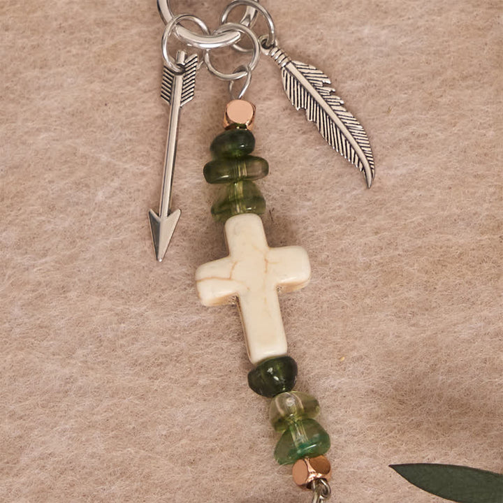 Christianartworkshop Portachiavi in ​​metallo multiuso con ciondolo a forma di sella e briglia da cavallo e croce benedetta. - image 17