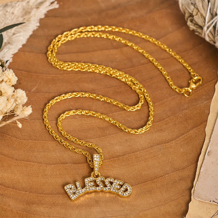 Christianartworkshop Collana con ciondolo "Blessed" in lega scintillante: simbolo di dolce grazia celeste. - image 1