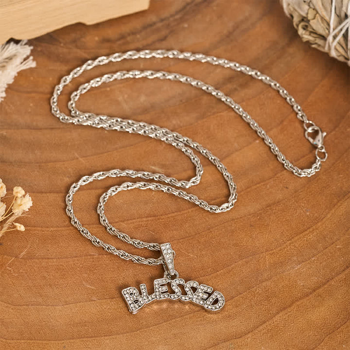 Christianartworkshop Collana con ciondolo "Blessed" in lega scintillante: simbolo di dolce grazia celeste. - image 4