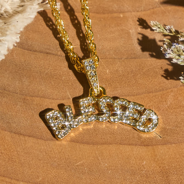 Christianartworkshop Collana con ciondolo "Blessed" in lega scintillante: simbolo di dolce grazia celeste. - D'oro - image 3