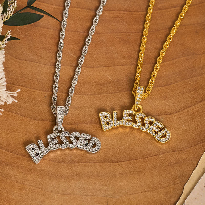 Christianartworkshop Collana con ciondolo "Blessed" in lega scintillante: simbolo di dolce grazia celeste. - image 0