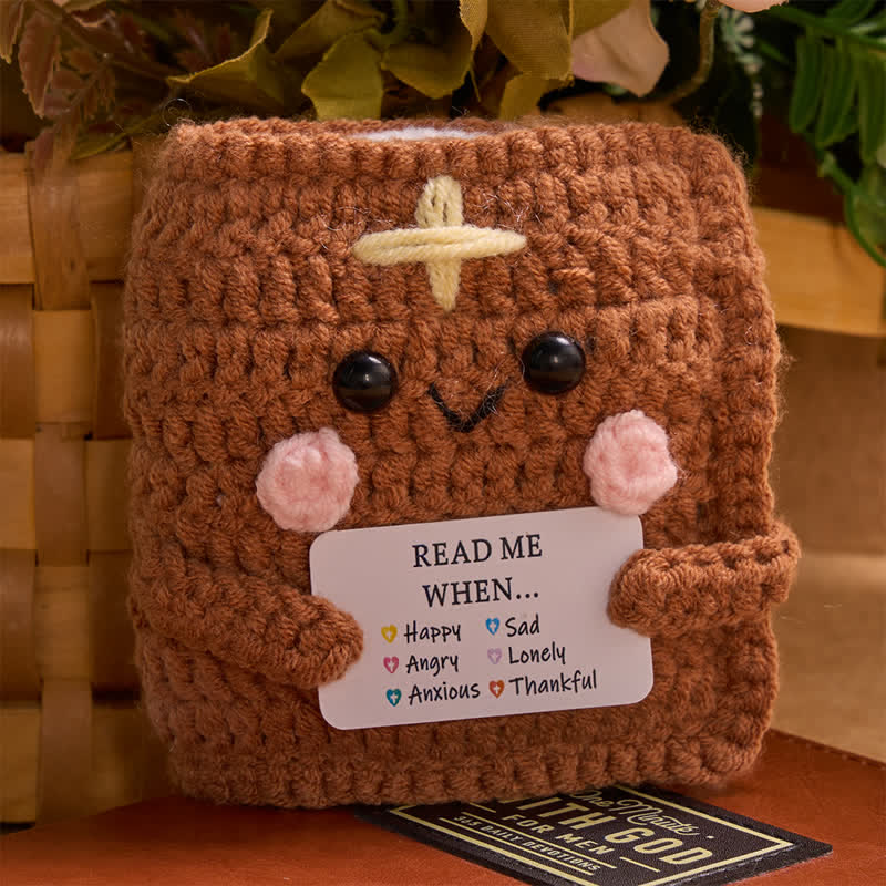 Christianartworkshop Delizioso libro di peluche con croce cucita a mano in filato: portatore di dolce Provvidenza Celeste - image 3