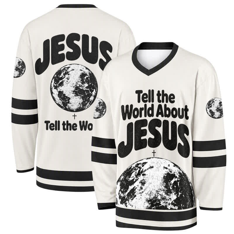 Christianartworkshop Racconta al mondo di Gesù Maglia da hockey bianca e nera - 5XL - image 0