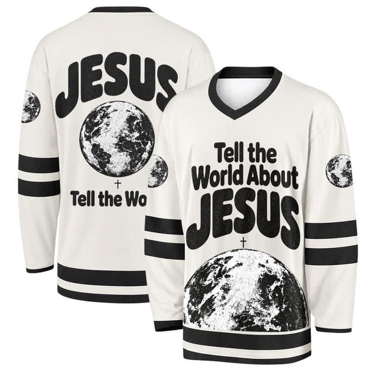 Christianartworkshop Racconta al mondo di Gesù Maglia da hockey bianca e nera - 5XL - image 0