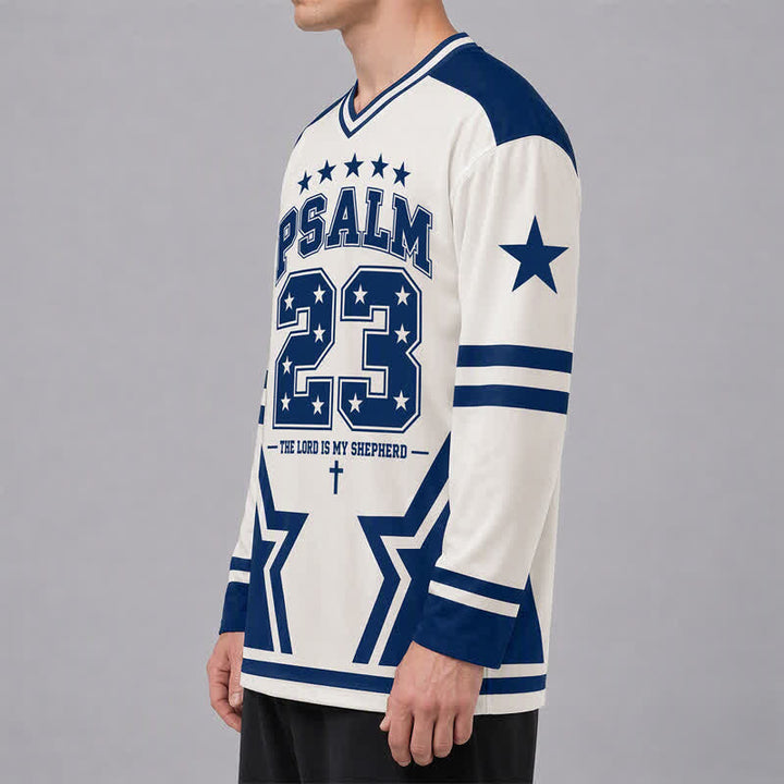Christianartworkshop Maglia da hockey a maniche lunghe con numero stellare del Salmo 23 - image 6
