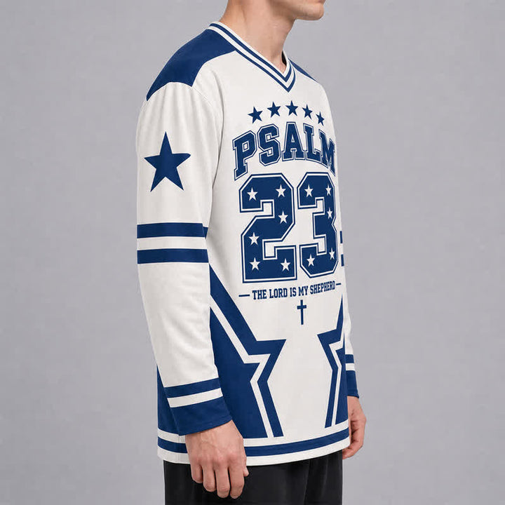 Christianartworkshop Maglia da hockey a maniche lunghe con numero stellare del Salmo 23 - image 5