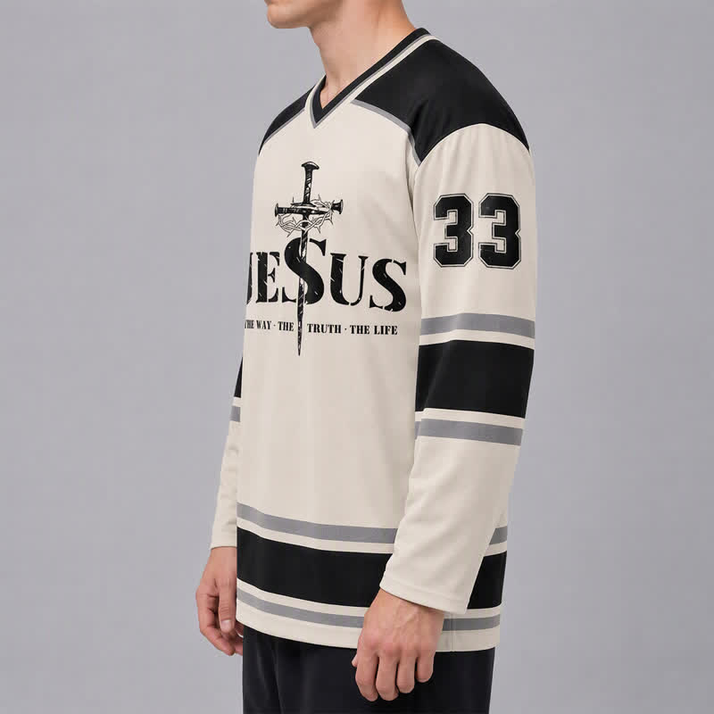 Christianartworkshop Maglia da hockey a maniche lunghe Jesus 33 Crown Of Thorns - image 6