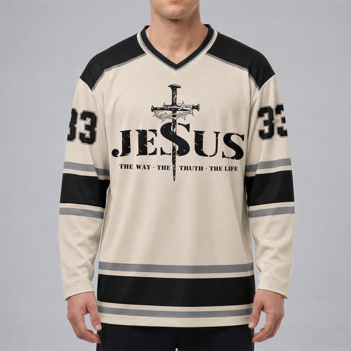 Christianartworkshop Maglia da hockey a maniche lunghe Jesus 33 Crown Of Thorns - image 3