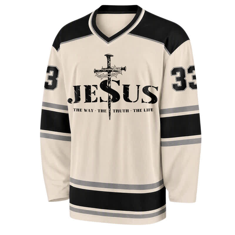 Christianartworkshop Maglia da hockey a maniche lunghe Jesus 33 Crown Of Thorns - image 1