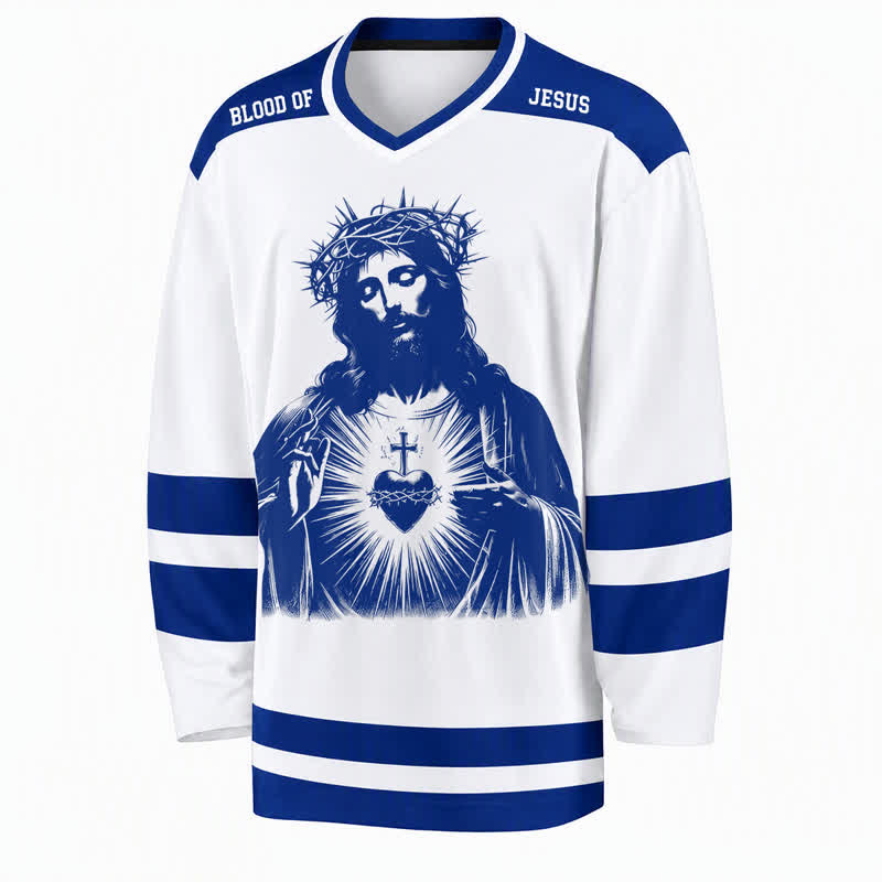 Christianartworkshop Salmo 23 Sacro Cuore Figlio di Dio Maglia da hockey - image 1