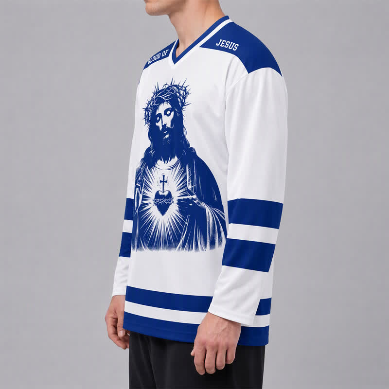 Christianartworkshop Salmo 23 Sacro Cuore Figlio di Dio Maglia da hockey - image 6