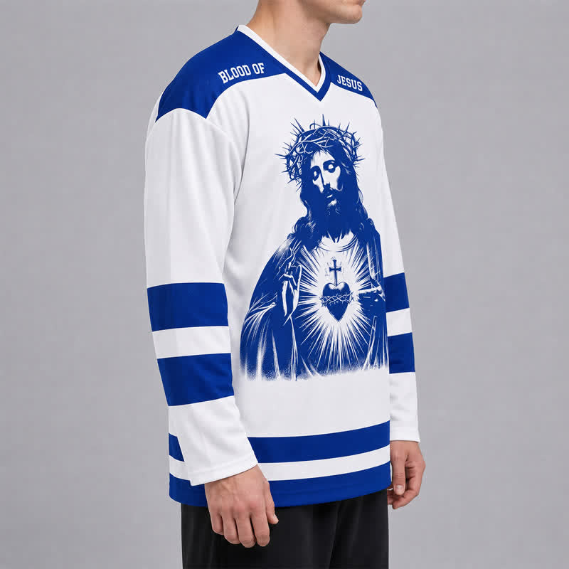 Christianartworkshop Salmo 23 Sacro Cuore Figlio di Dio Maglia da hockey - image 5