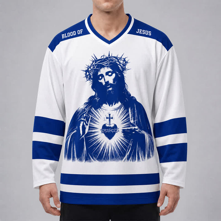 Christianartworkshop Salmo 23 Sacro Cuore Figlio di Dio Maglia da hockey - image 3