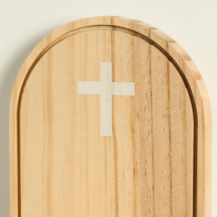 Christianartworkshop Mensola in legno per altare di preghiera con croce stampata: portatrice di una benedizione sacra senza tempo. - image 6