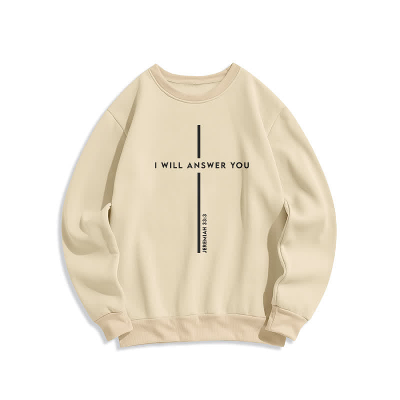 Christianartworkshop Felpa girocollo oversize con grafica "Ti risponderò" - Beige - 2XL - image 2