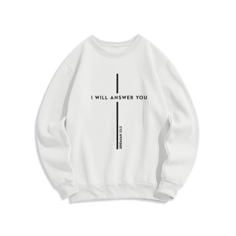 Christianartworkshop Felpa girocollo oversize con grafica "Ti risponderò" - Bianco - 2XL - image 1