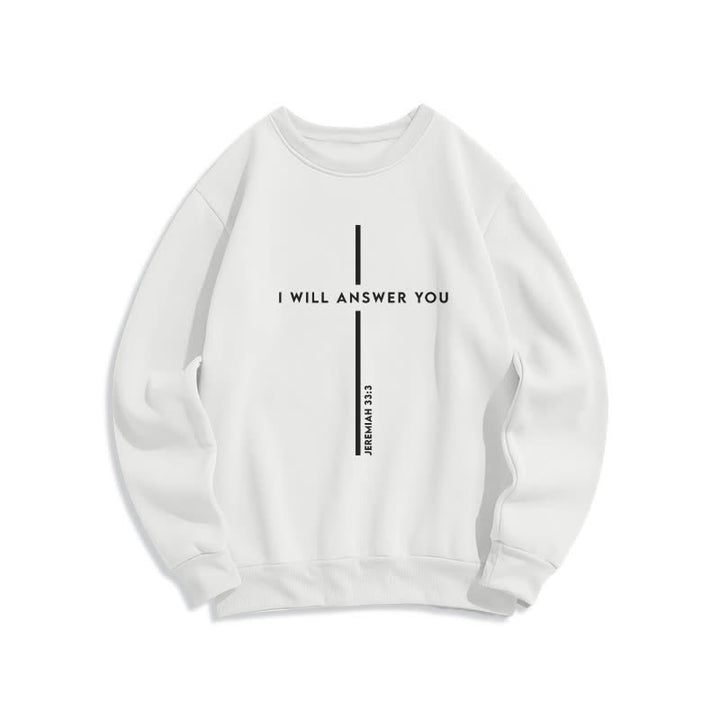 Christianartworkshop Felpa girocollo oversize con grafica "Ti risponderò" - Bianco - 2XL - image 1