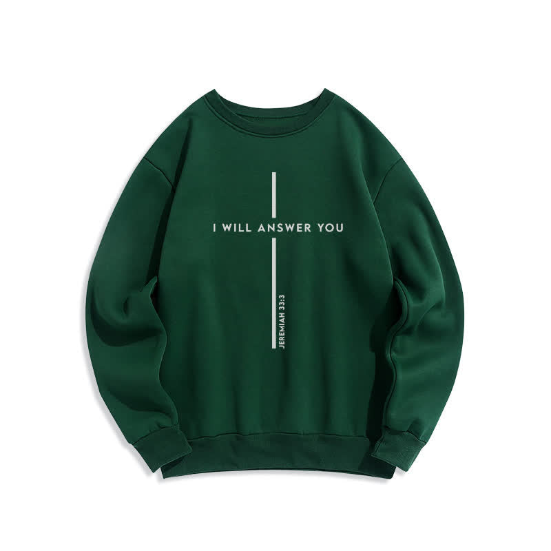 Christianartworkshop Felpa girocollo oversize con grafica "Ti risponderò" - Verde - 2XL - image 3