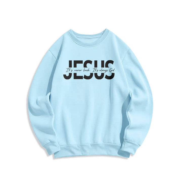 Christianartworkshop Felpa girocollo oversize con fodera in pile e scritta "Jesus Statement" - Blu - 2XL - image 4
