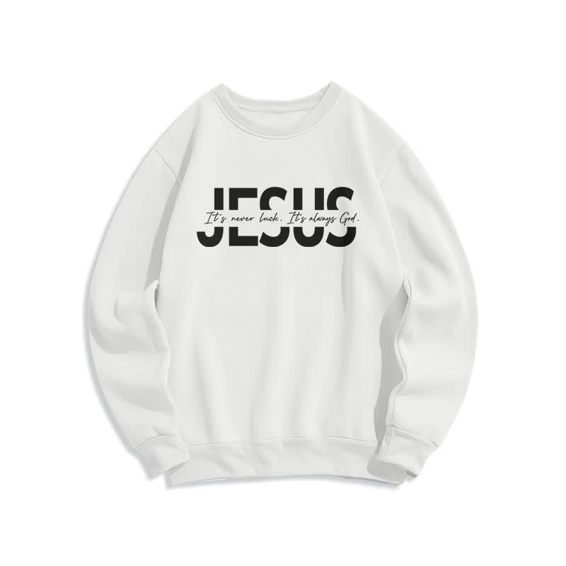 Christianartworkshop Felpa girocollo oversize con fodera in pile e scritta "Jesus Statement" - Bianco - 2XL - image 1