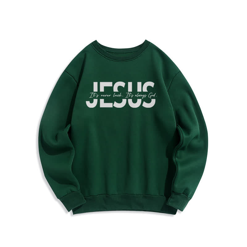 Christianartworkshop Felpa girocollo oversize con fodera in pile e scritta "Jesus Statement" - Verde - 2XL - image 5